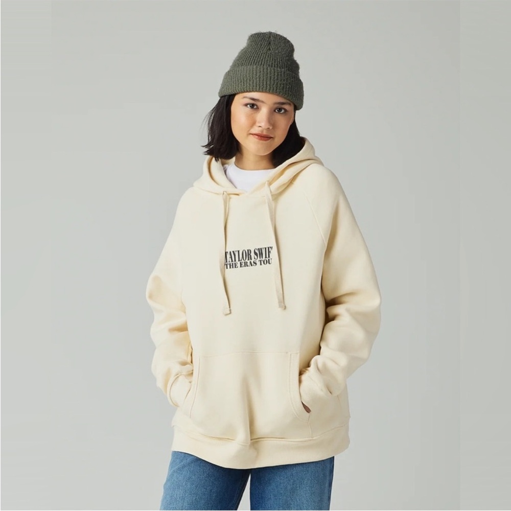 Taylor Swift Eras Tour Official Merch Cream Beige Hoodie Sweatshirt Oversized